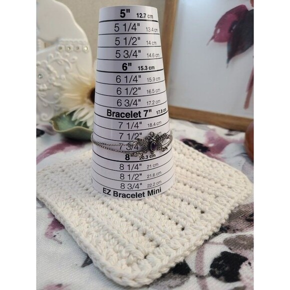 Butterfly Bracelet Size 7.75 | Double Chain Silver Amethyst Accent Jewelry - Picture 5 of 8